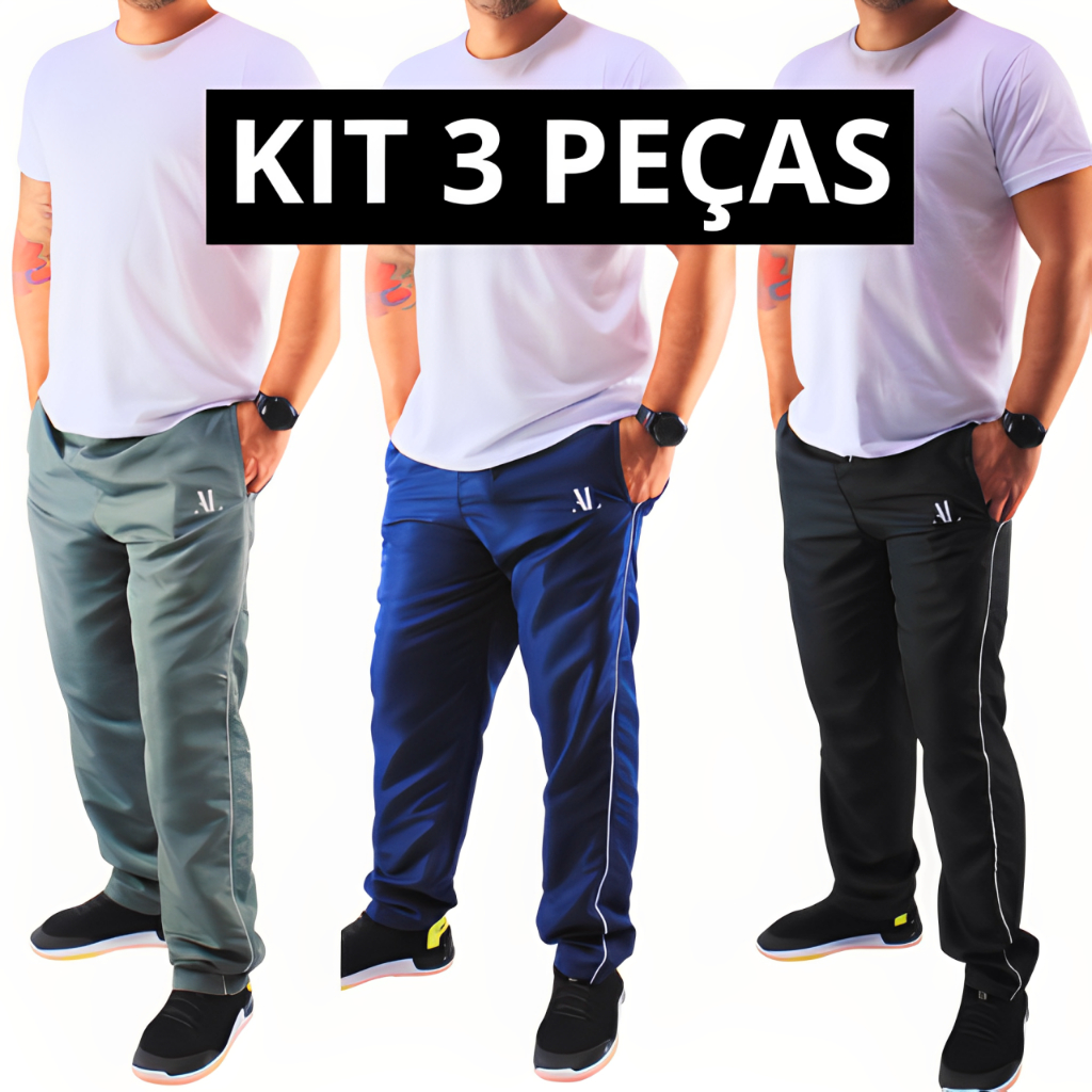 Kit 3 Calça TecTel Masculino Roupas Masculina Hom ...
