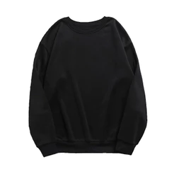 Moletom Liso Preto Unissex Blusa De Frio Masculino Feminino Gola Redonda Algodão Oversize