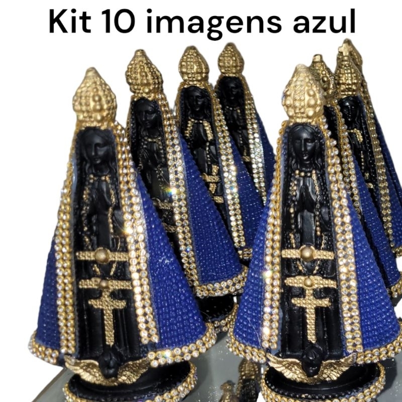 kit 10 imagem nossa senhora Aparecida azul original 15cm enfeite casamento batizado