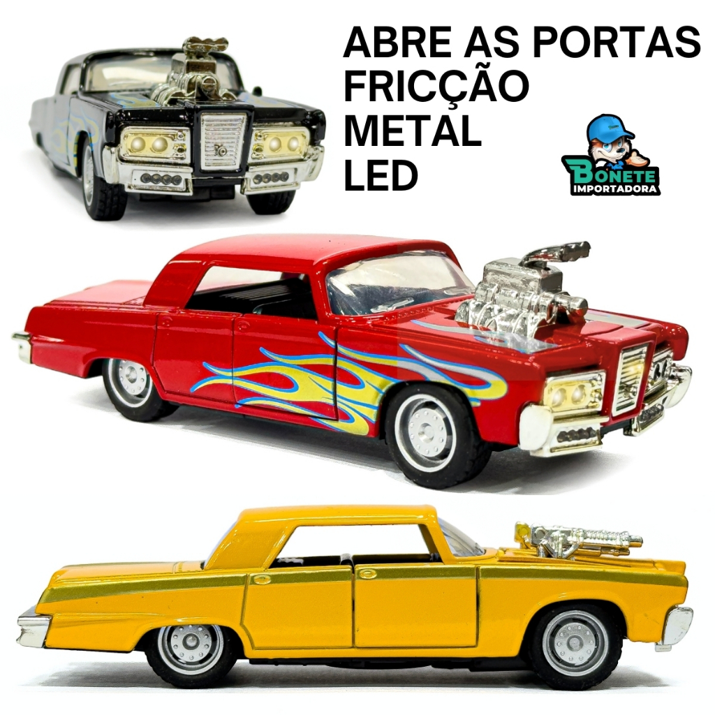 Carrinho Chrysler Imperial 1966 Metal - Som e LED, Portas Abertas