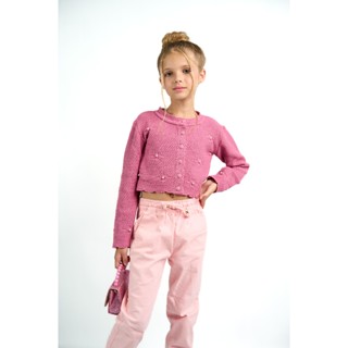 casaquinho bolero infantil de tricot bordado com perola luxo em Oferta na Shopee