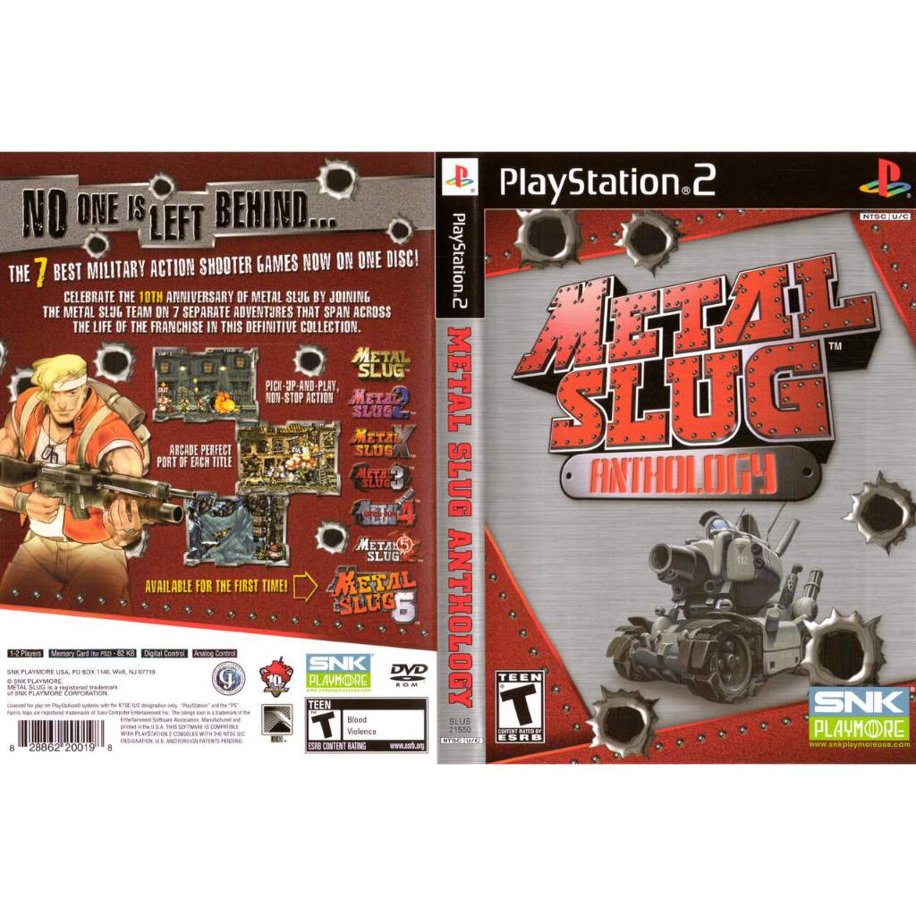 Metal Slug Anthology para Play 2 com capa