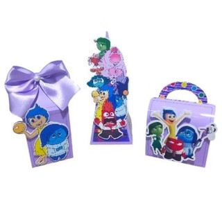 kit festa Divertidamente lilás caixinhas personalizadas