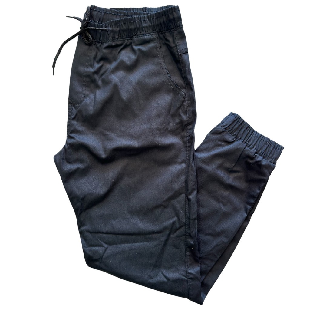 calça jogger jeans e sarja masculina com elastano lisa e rasgadas com cordão na cintura punho com elástico