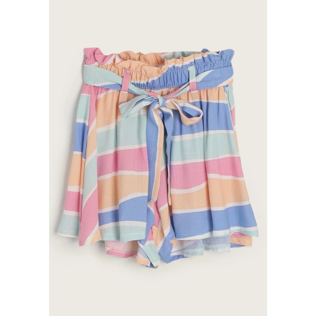 Short Infantil Listrado Colorido em Viscose Hering Kids