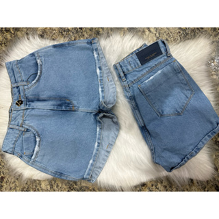 Short Mom Jeans 100% algodão jeans Claro em Oferta na Shopee