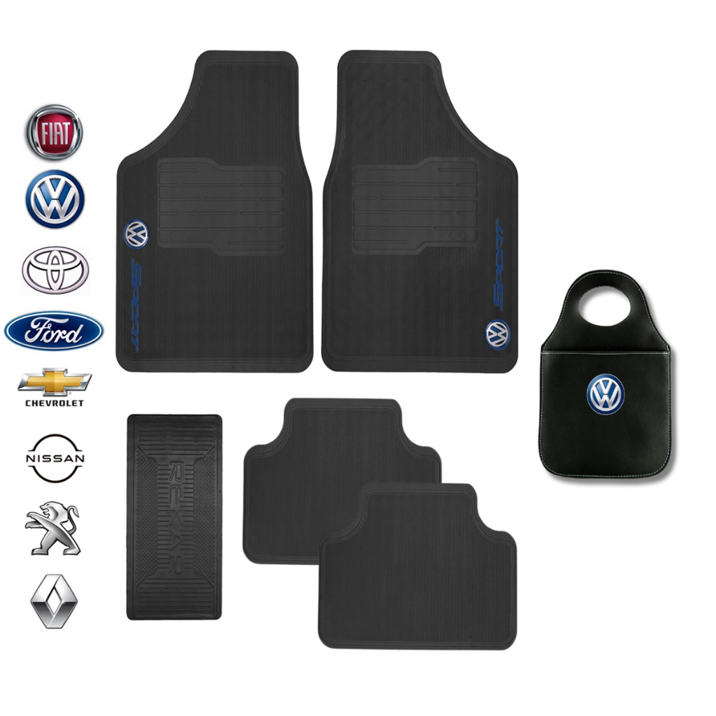 Kit Carro Automotivo Tapete 5 Peças + Lixeirinha Universal