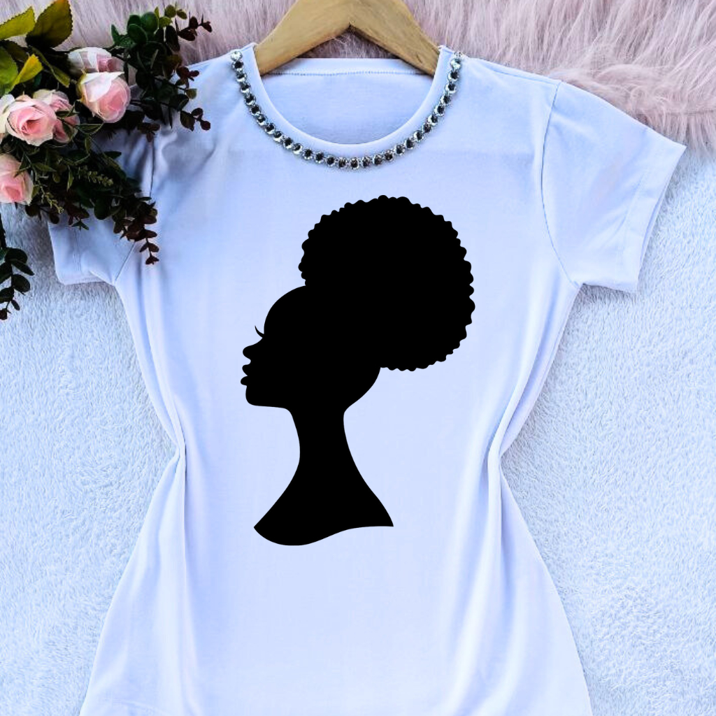 Camiseta camisa blusa t shirt black power várias cores de camiseta com e sem pedrarias moda feminina