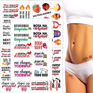 69 Tatuagens Temporária Intima Pós Depilação - Tatuagens Fake Sedução em Oferta na Shopee