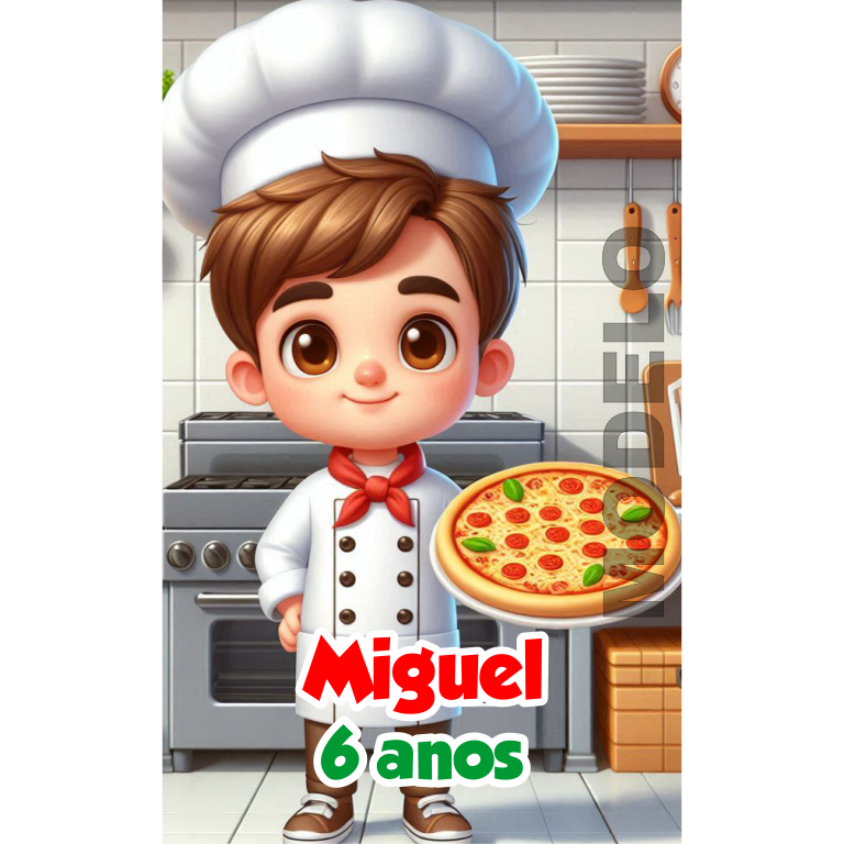 15 Adesivos Tubete Pizzaria Pizza Menino - Etiqueta - Rótulo Personalizado