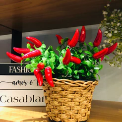 Arranjo De Pimenta Artificial Vaso Decoração Centro de Mesa