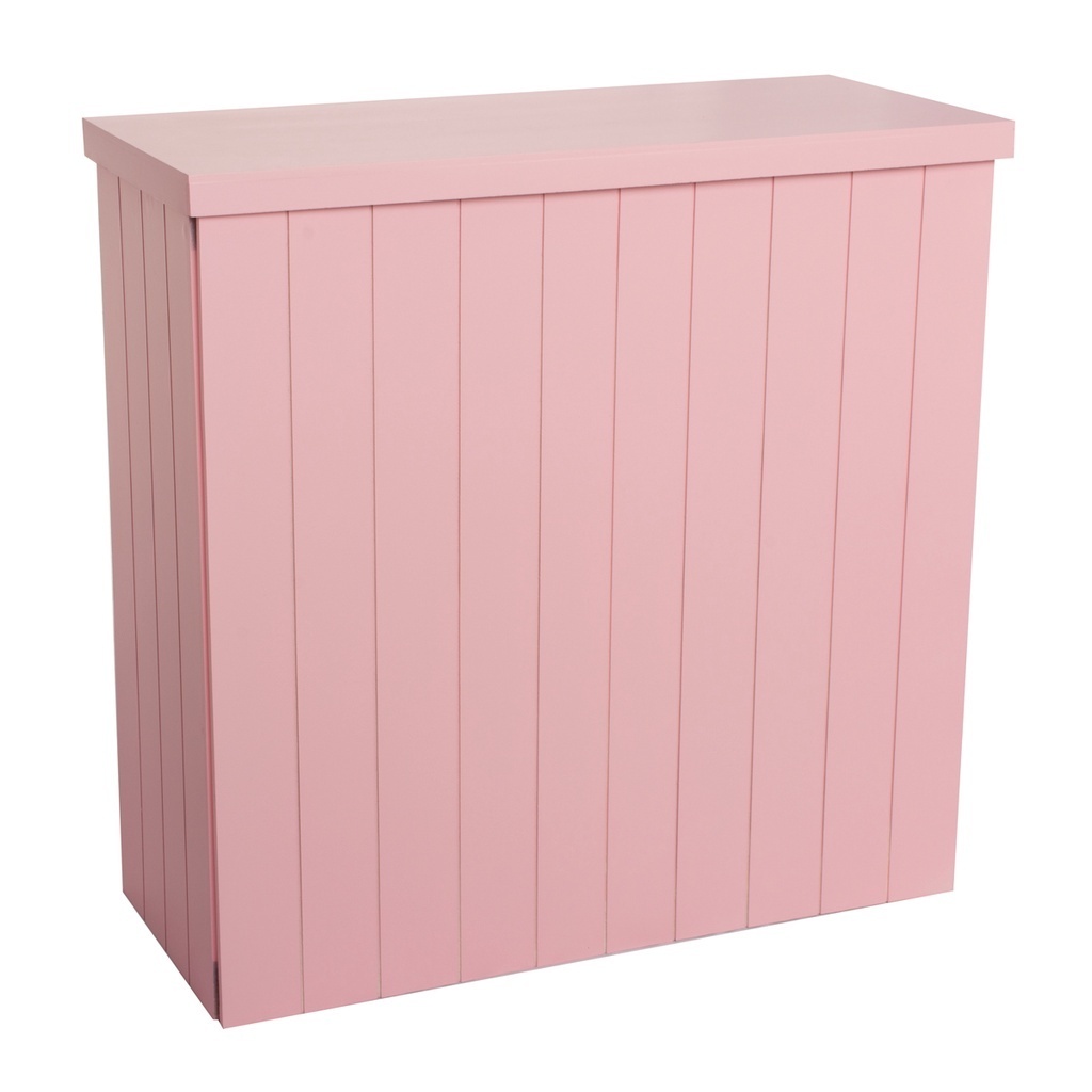 Mesa Fake Ripada Decoração de Aniversários Casamentos Pintada em MDF Branca Rosa Azul