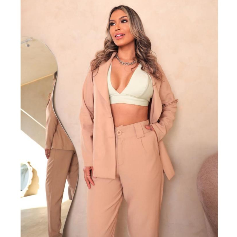 Trijunto Cropped Blazer twill E Calça Alfaiataria - Treluna 1316