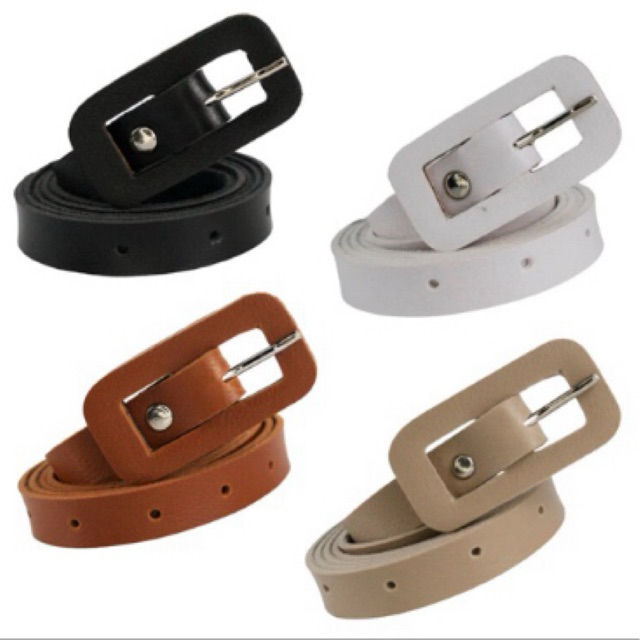 Kit Com 3 Cintos Feminino Fino Em Couro Sintético Ajustável cinto feminino