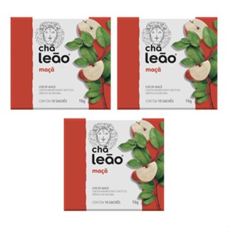 Combo Chá Leão Maçã 3 Caixas 30 Sachês em Oferta na Shopee