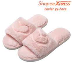 Pantufa Aberta Luxo Feminina – Modelo de Inverno e Verão Macio, Quentinho, Confortável e Antiderrapante