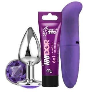 KIT SEX SHOP Plug Anal + Vibrador SPOT + Lubrificante Intimo Anal 100DOR SEXY SHOP Produtos Eróticos em Oferta na Shopee