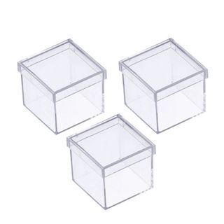 80 Caixinhas para lembranças 5 x 5 acrilica - Transparente caixinha acrilica