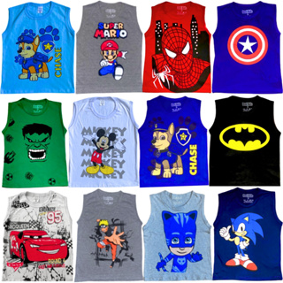 Kit 5 Camiseta Infantil Regata De Personagens em Oferta na Shopee