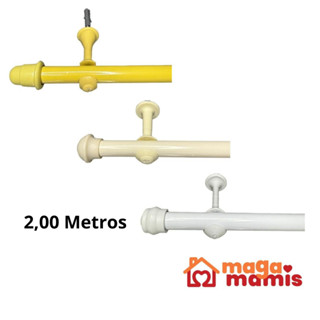 Varão de cortina de Aço 2,0 metros 19mm (fino) várias cores - Bastão de cortina Aço Ferro Varal para Cortina em Oferta na Shopee