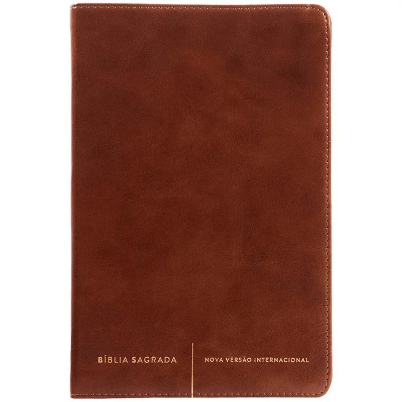 Bíblia Sagrada Slim - NVI - Letra Normal - Capa Luxo Marrom