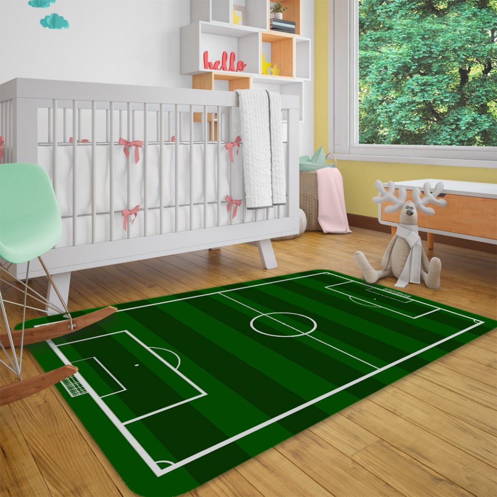 Tapete Antividades infantil  68X118 /CAMPO DE FUTEBOL grande corte a laser