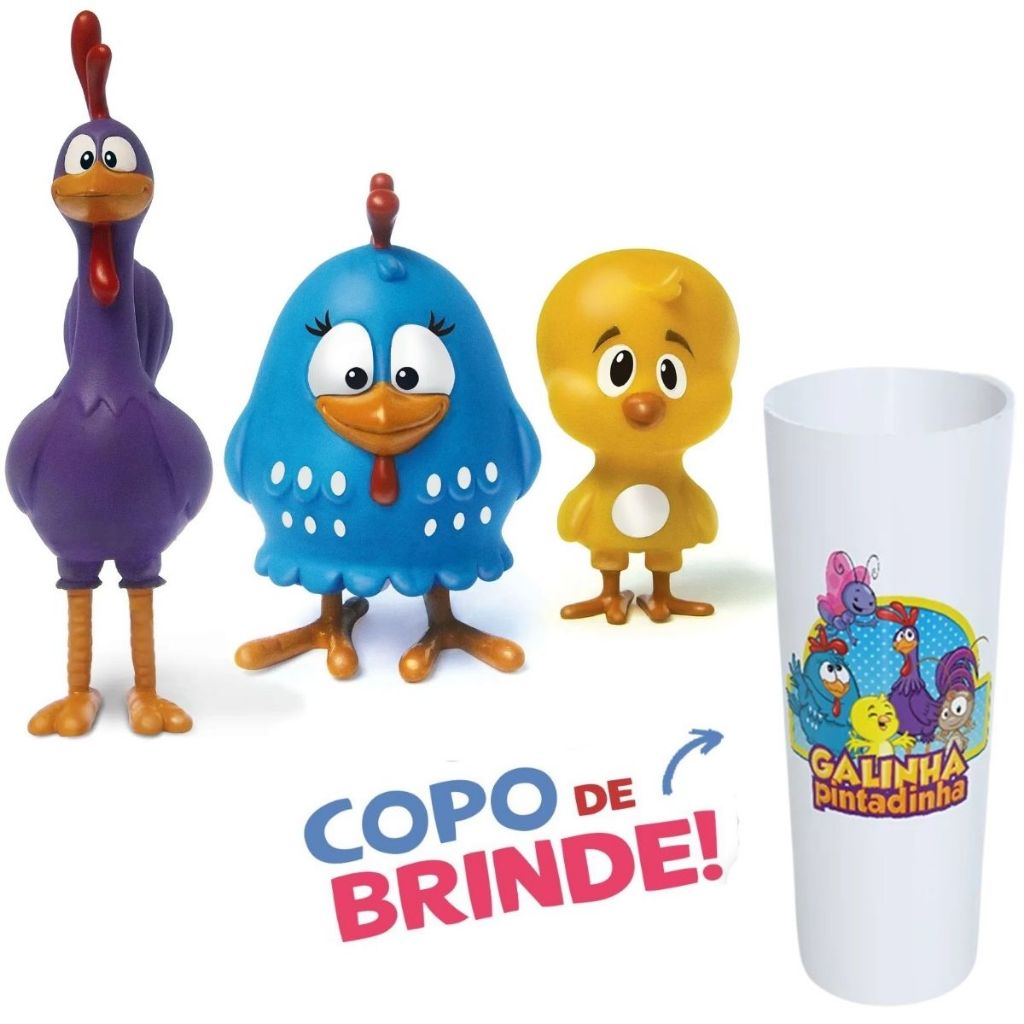 Familia Galinha Pintadinha Brinquedo Para Bebês Vinil Macio Para Hora do Banho Elka