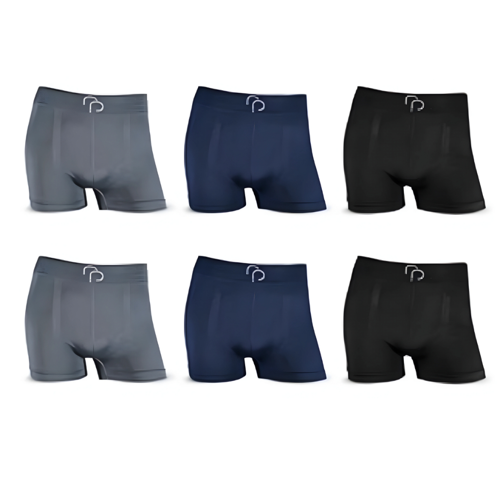 Kit 6 Cuecas Boxer Cueca Box Masculina Microfibra Poliéster Adulto Confortável Envio Imediato