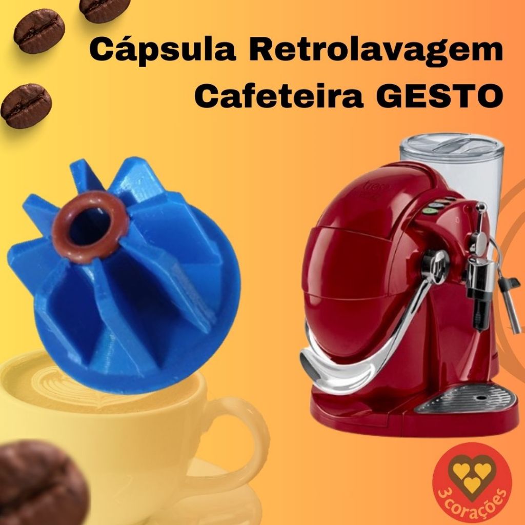 Capsula de  Retrolavagem Três Corações - Cápsula de Limpeza -  MODELO GESTO