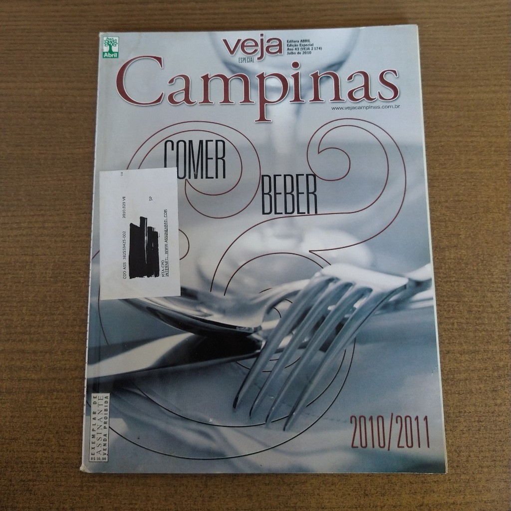 Revista Veja Campinas - Comer e Beber Guia 2010 / 2011 (Julho de 2010)