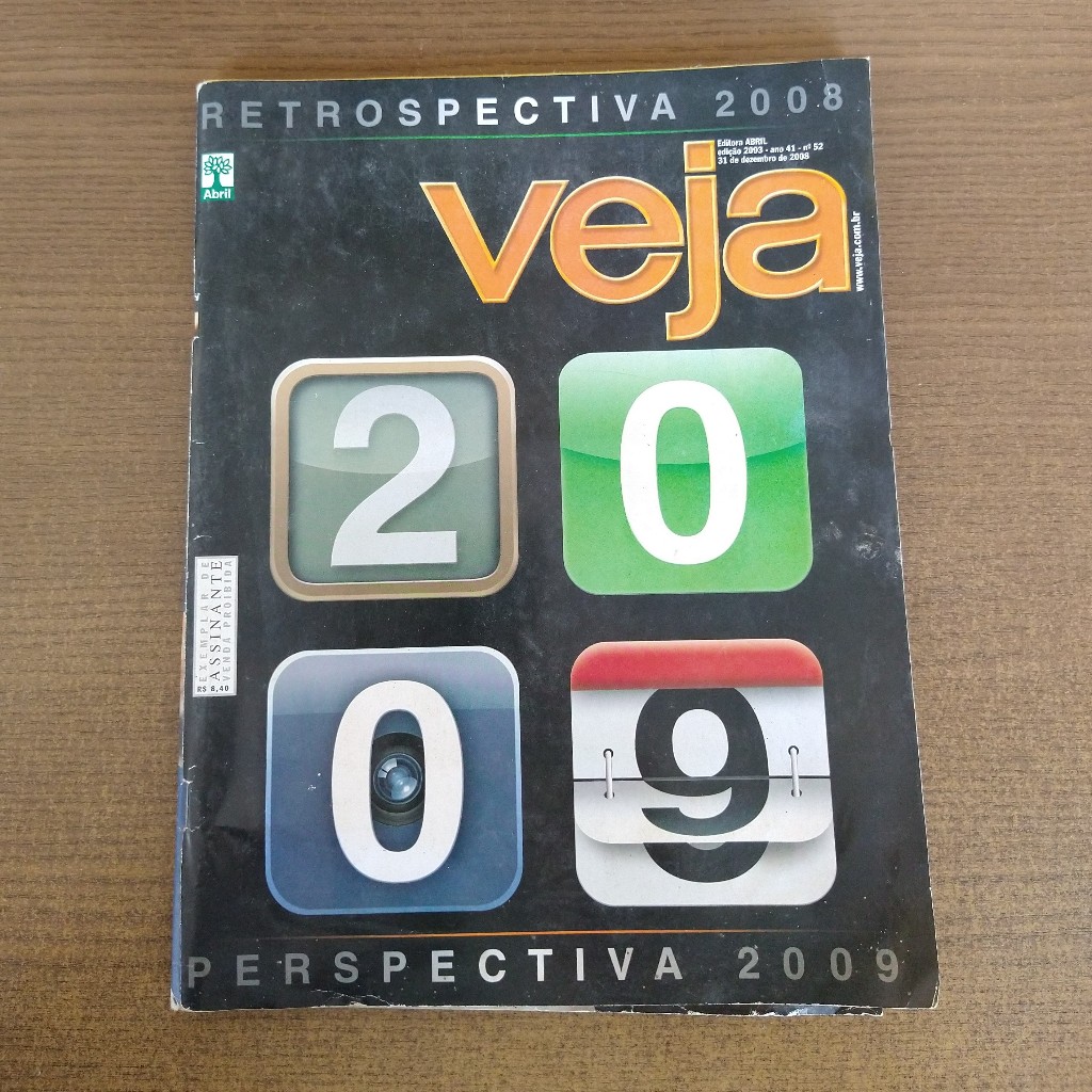 Revista Veja Ano 41 Nº 52 - Retrospectiva 2008 Perspectiva 2009 (Capa) 2008
