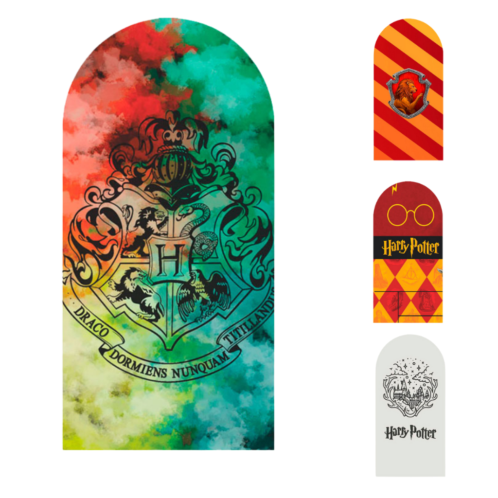 Painel Lateral Romano Veste Facil Com Elastico Tema Hogwarts Escola De Bruxos