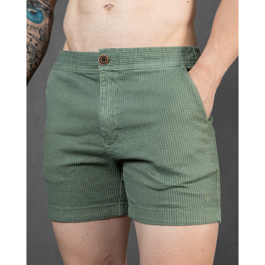 Bermudas Mauricinho Short Sarja Masculino Elastano slim Roupas Masculino