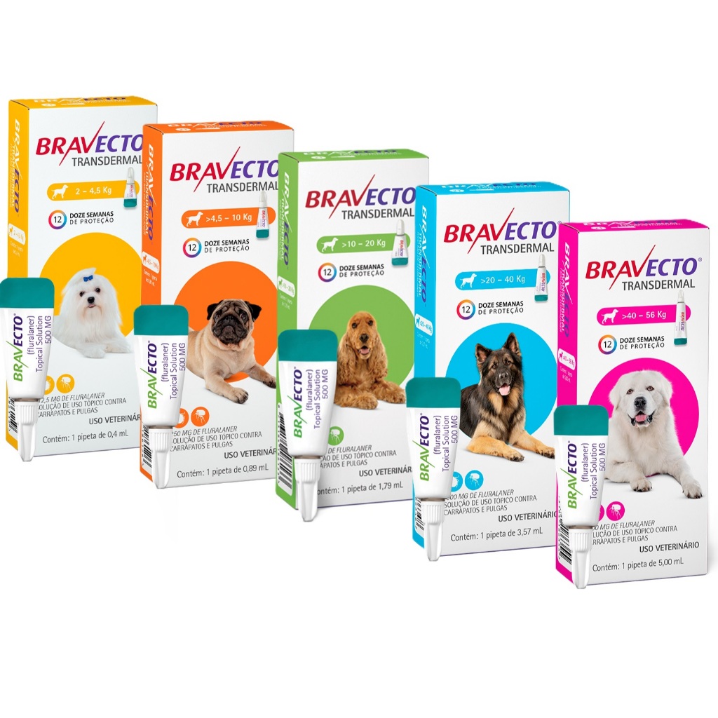 Antipulgas e Carrapatos Bravecto Transdermal MSD em Oferta na Shopee