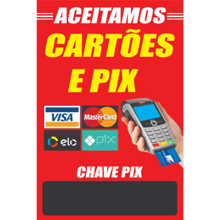 Banner ACEITAMOS CARTÕES/PIX Arte pronta em Oferta na Shopee