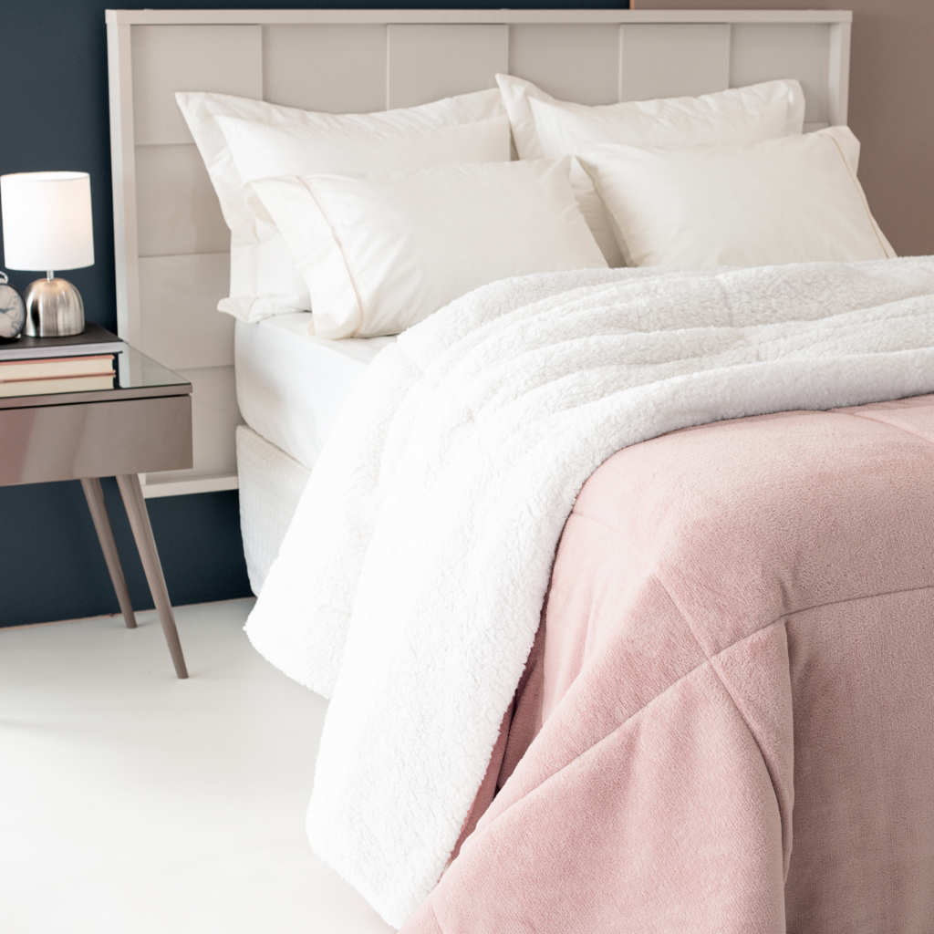 Coberdrom Edredom Pele De Carneiro Casal Queen Sherpa DuplaFace