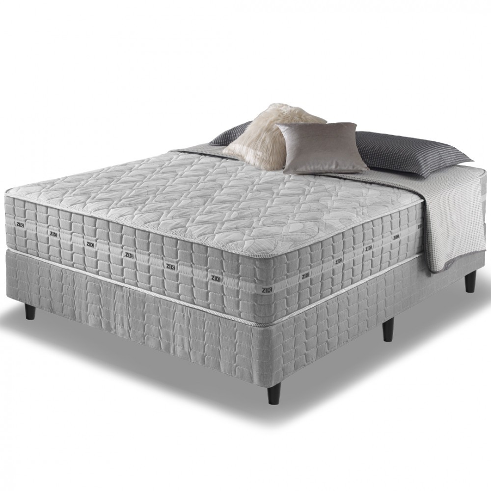 Cama Box + Colchão Casal Molas Ensacadas Alabama 138x188x61cm em Oferta na Shopee