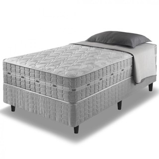Cama Box + Colchão Solteiro Twin Size Molas Ensacadas Alabama 96x203x61cm em Oferta na Shopee