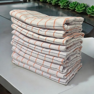 Kit 10 Panos de Prato Copa sem Estampa Branco e Xadrez 41x65 cm Guardanapo Bainha 100% Algodão em Oferta na Shopee