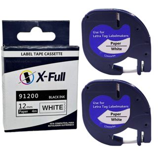2 Fita Rotuladora Dymo Letratag 91200 Lt-100 12mm Branca X-full em Oferta na Shopee