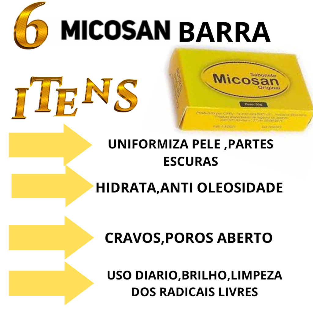 SABONETE EM BARRA Micosan Original Clareador de Manchas - 90g - Para Fungos e Micoses