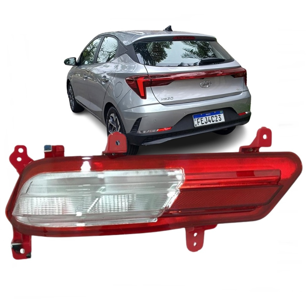Refletor Lanterna Parachoque Traseiro Hb20 2023 Até 2024 Hatch Olho de Gato
