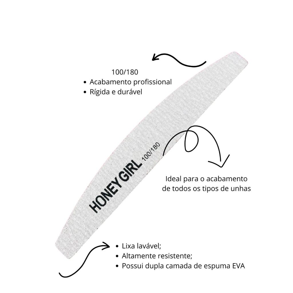 Lixa Bumerangue Honey Girl 100/180 Lixa Honey Girl Banana Bananão