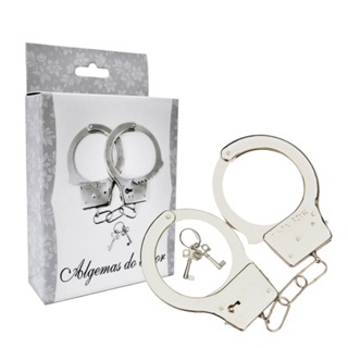 Algema Metal Fantasia Policial Profissional Aço Corrente