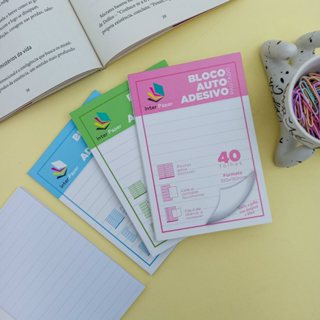 Bloco Adesivo Pautado (Linhas Cinza) 100 x 150 mm 40 Folhas - Importado em Oferta na Shopee