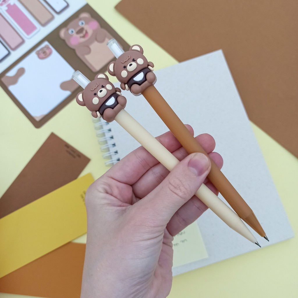Lapiseira 0.7 mm Ursinho (Marrom e Nude) - Importado em Oferta na Shopee