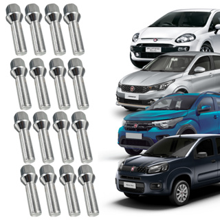 Jogo 16 Parafusos Longos Cromados Roda Fiat Uno Palio Strada Stilo Siena Mobi Argo em Oferta na Shopee