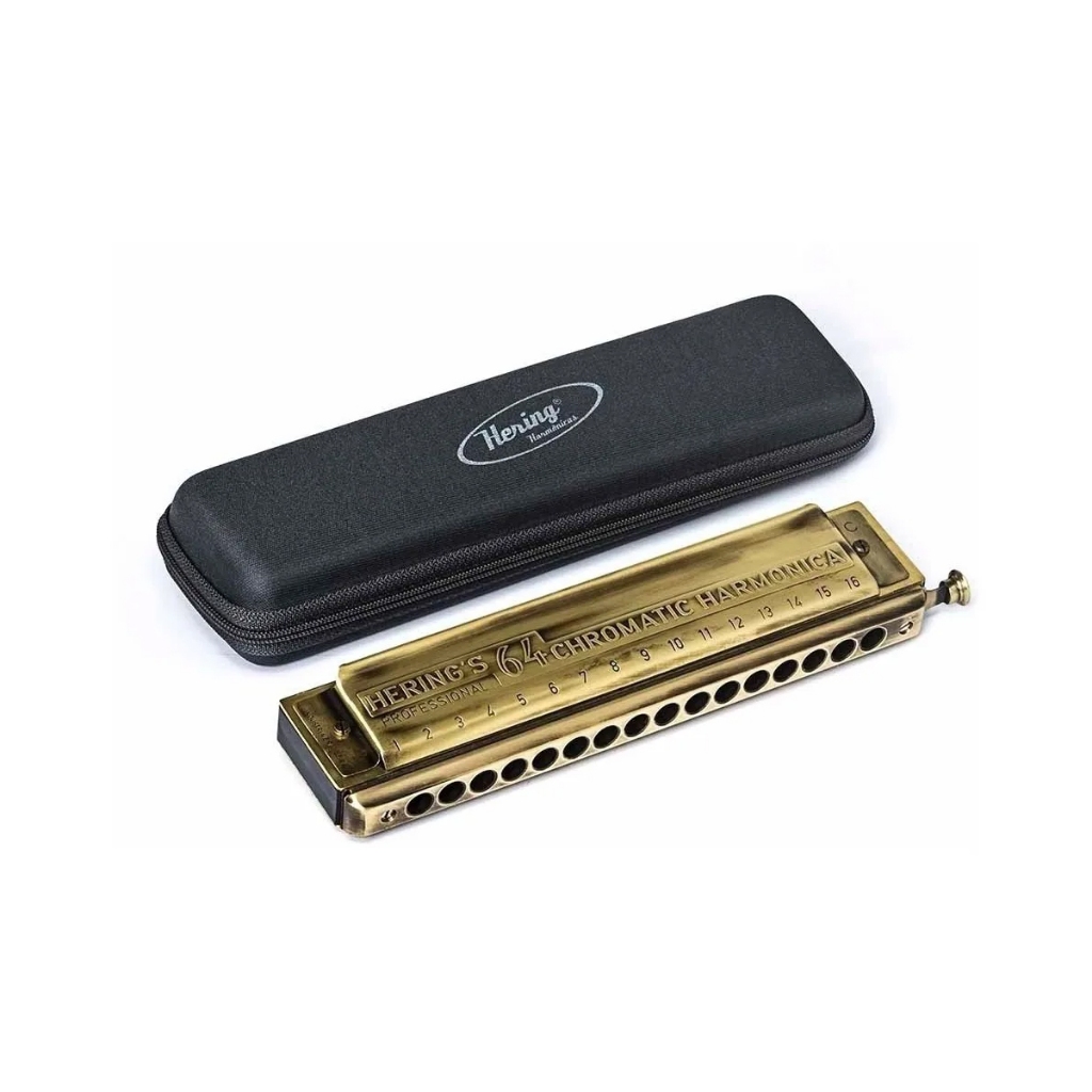 Gaita De Boca Hering Cromática Ouro Velho 64 Vozes Em Dó - Hobbies & Collections