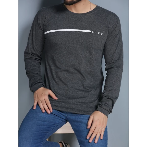 Camiseta manga longa masculino camisa blusa sem capuz basico estampada life