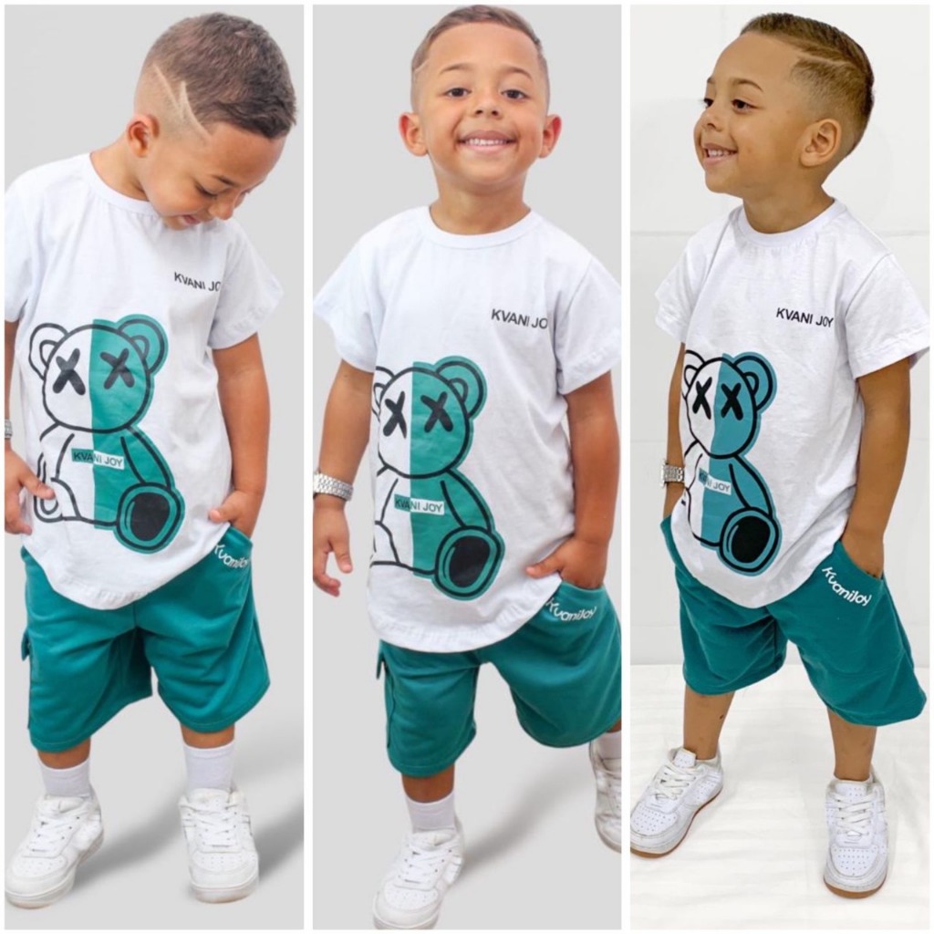 Conjunto de Verão Masculino Infantil - Camiseta e Bermuda Fresquinha - Tamanho 2 ao 12 Anos